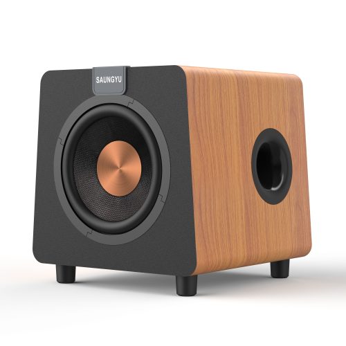 Subwoofer da 8 pollici in fibra di vetro con cabinet in legno con baffle anteriore e posteriore nero-1